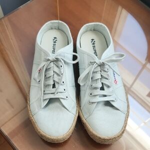 Superga Women's Light Blue/green Espadrille Sneakers